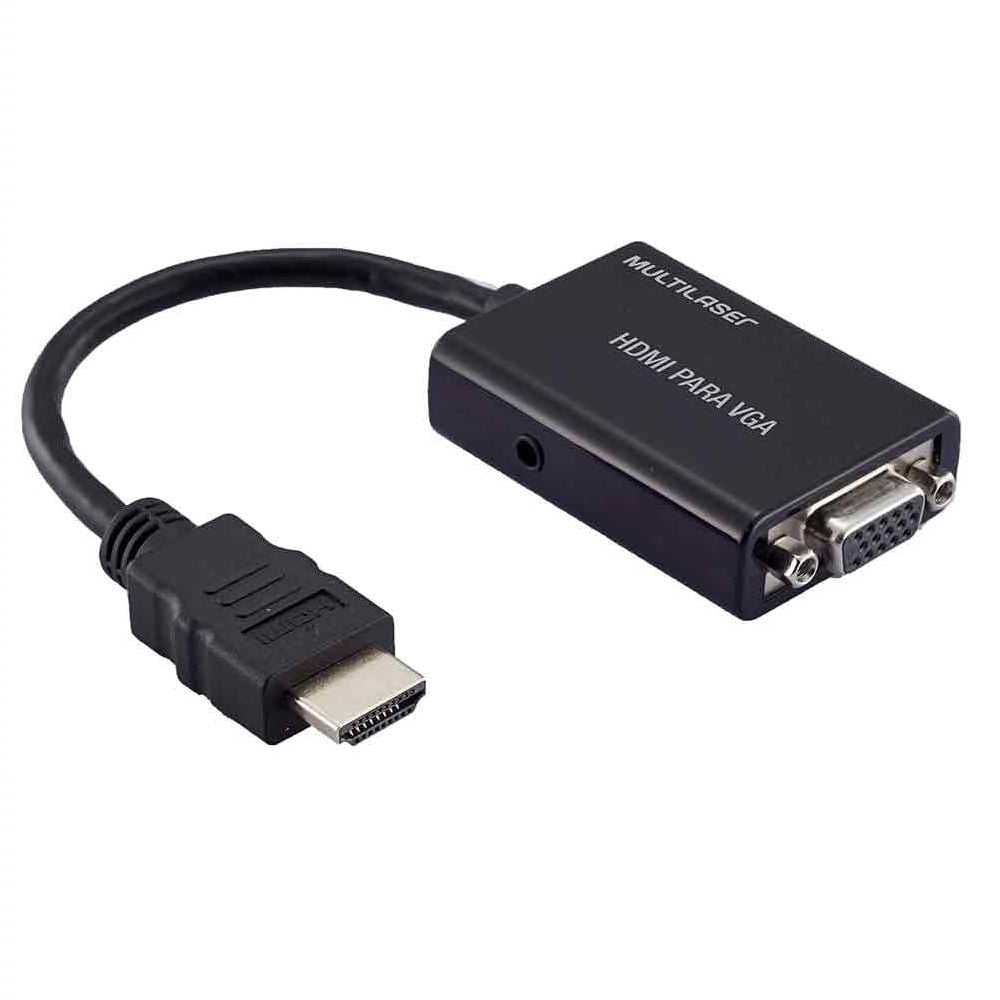Adaptador Conversor HDMI para VGA Multilaser WI293 com Saída de Áudio - Conectividade Essencial