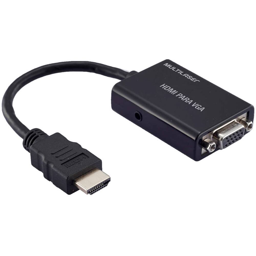 Adaptador Conversor HDMI para VGA Multilaser WI293 com Saída de Áudio - Conectividade Essencial