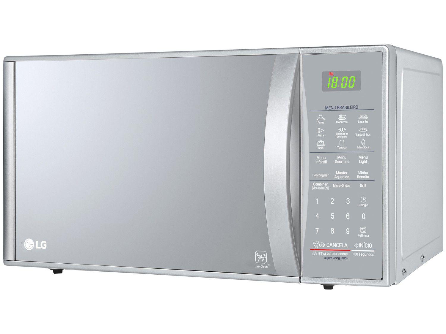 Micro-ondas LG Grill 30L Prata MH7093BR