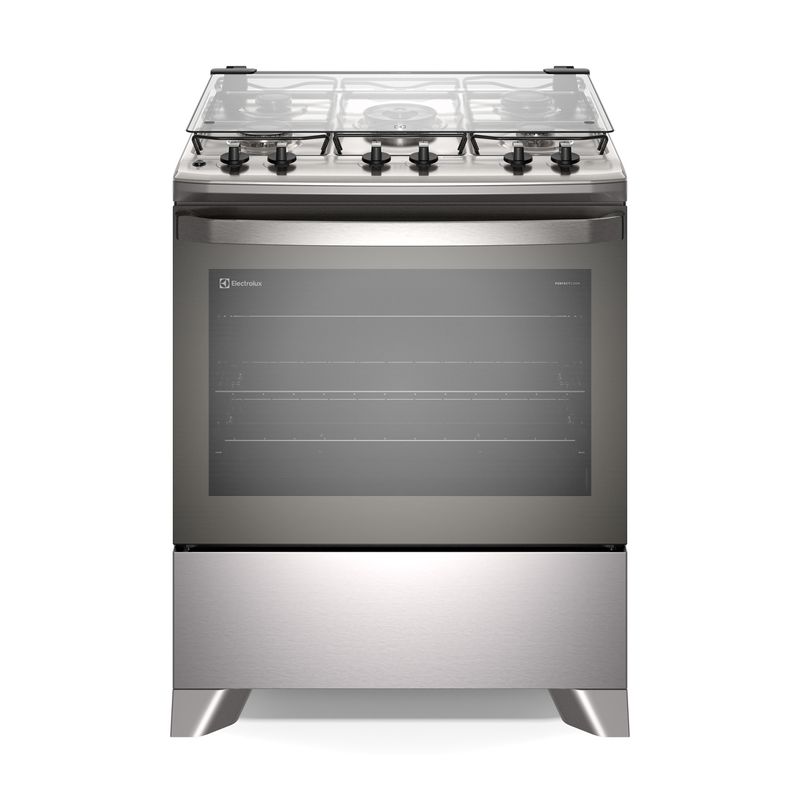 Fogão Electrolux 5 Bocas Efficient com Mesa Inox, PerfectCook e VaporBake FE5IC Cinza