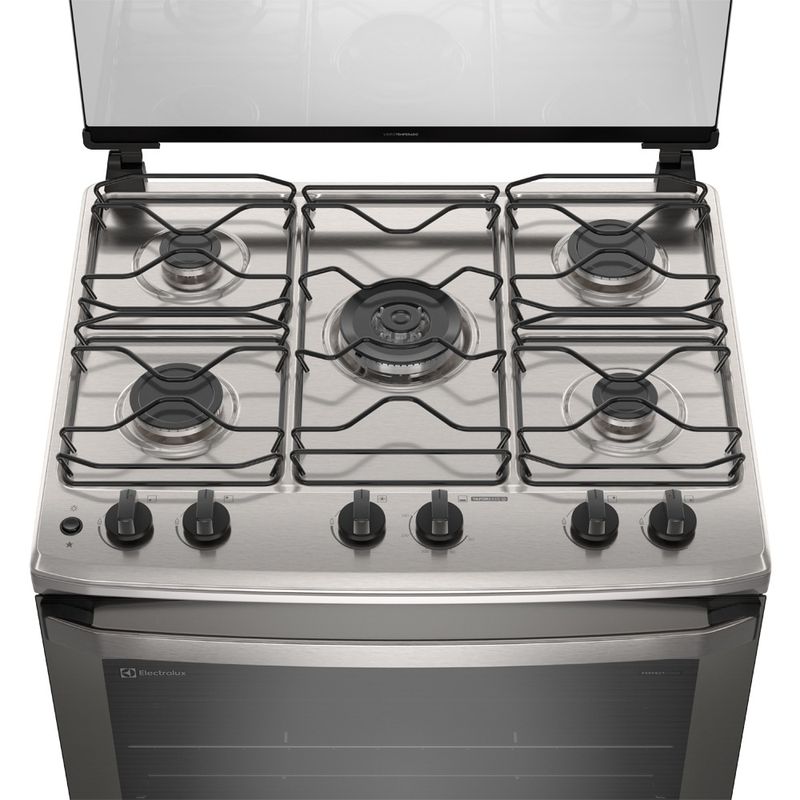 Fogão Electrolux 5 Bocas Efficient com Mesa Inox, PerfectCook e VaporBake FE5IC Cinza