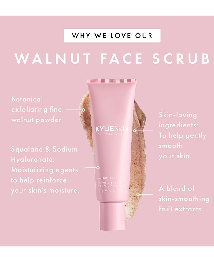 Kylie Skin Walnut Face Scrub - Esfoliante Facial com Pó de Noz para uma Pele Radiante