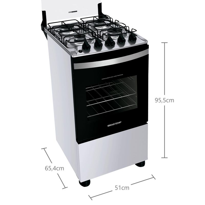 Fogão Brastemp Clean 4 Bocas Branco BFO4NBB