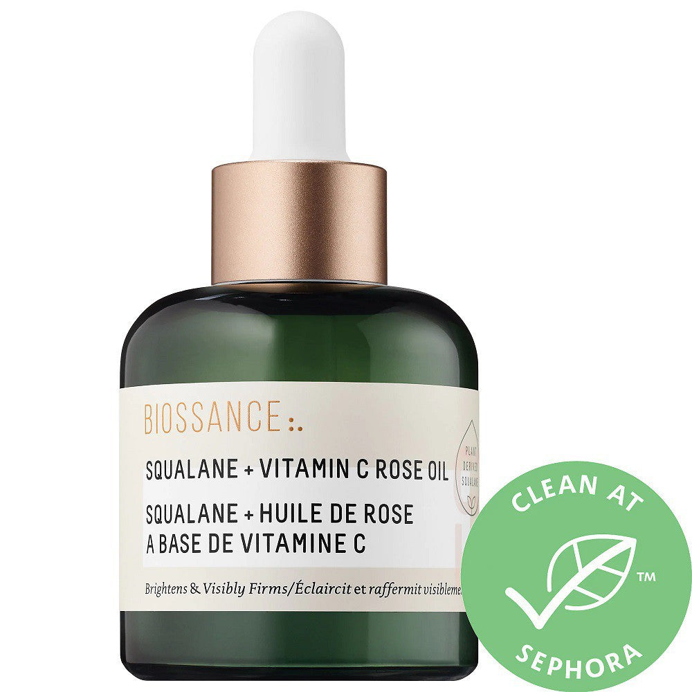 Biossance Squalane + Vitamin C Rose Oil - Óleo Facial Iluminador e Firmador