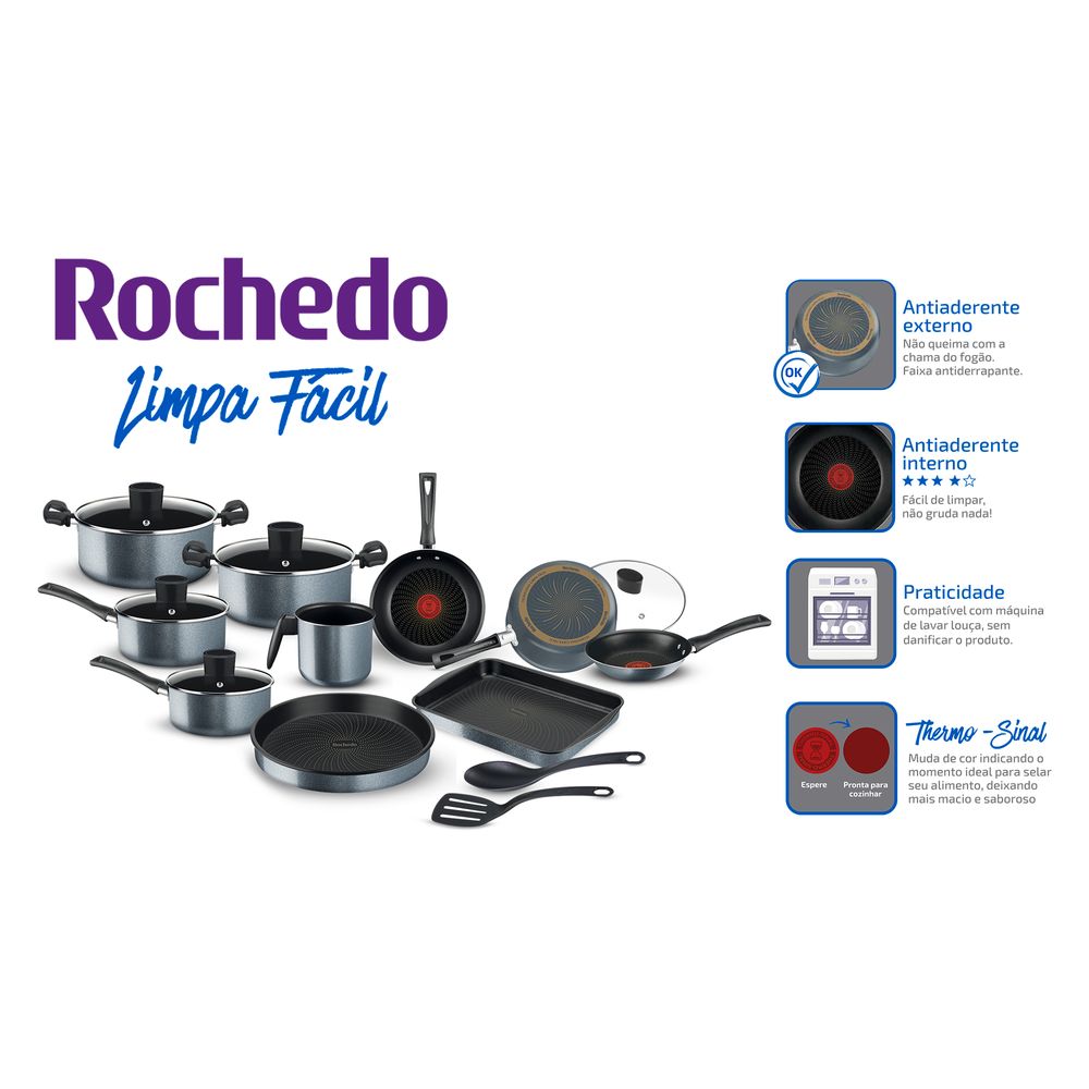 Jogo de Panelas Rochedo Supreme - Antiaderente e Design Moderno