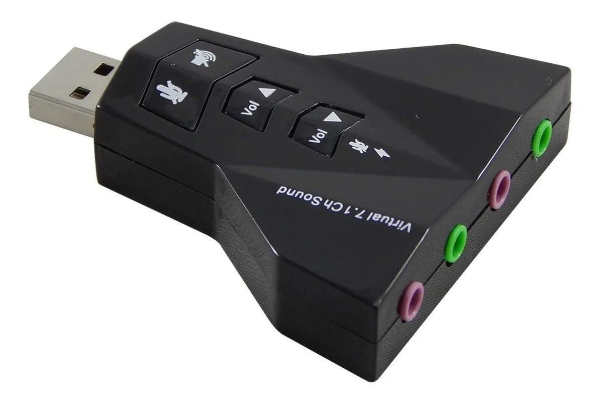 Adaptador de Áudio USB para P2 (Fone e Microfone) - Placa de Som Externa