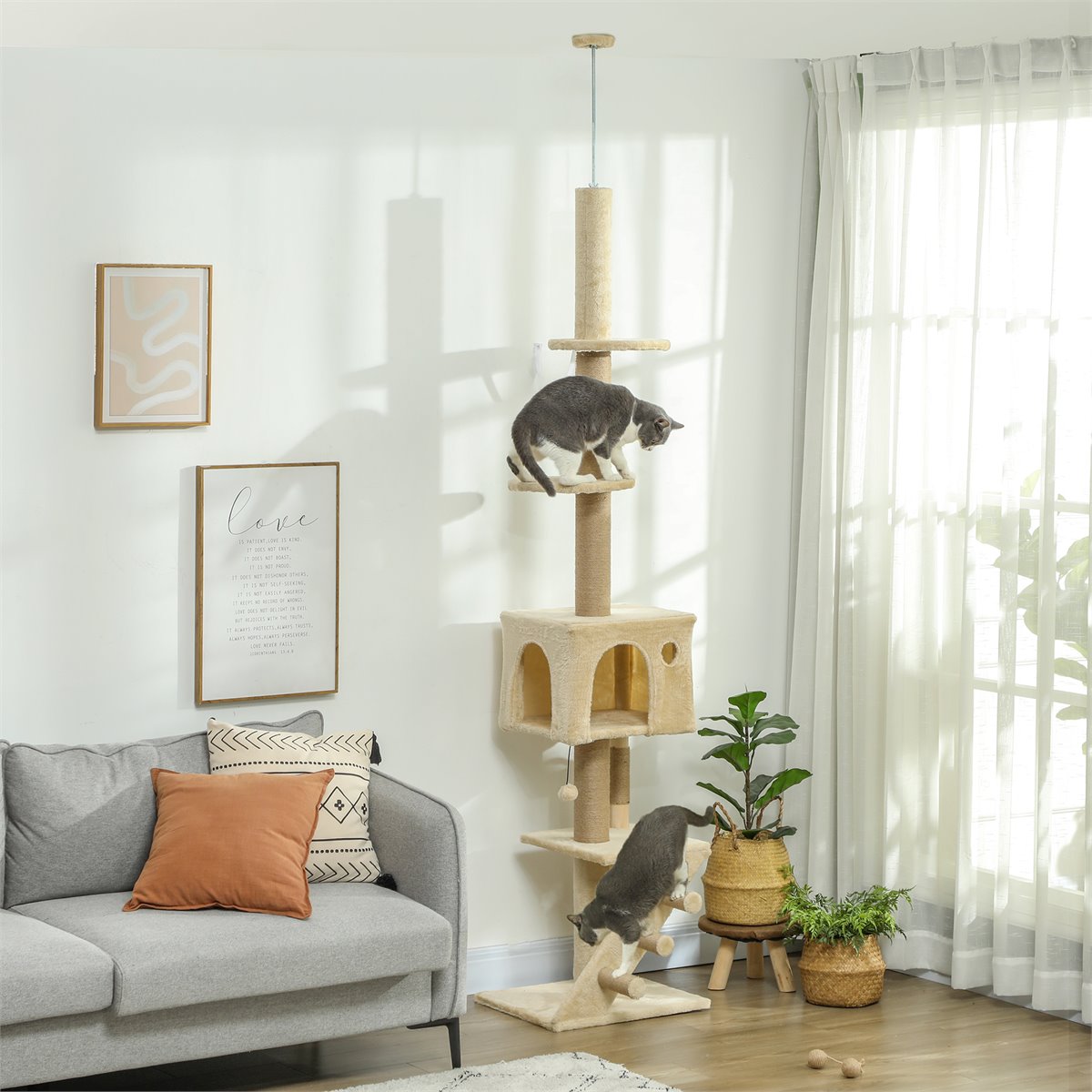 Arranhador Vertical com Escada para Gatos - Diversão e Bem-Estar Garantidos