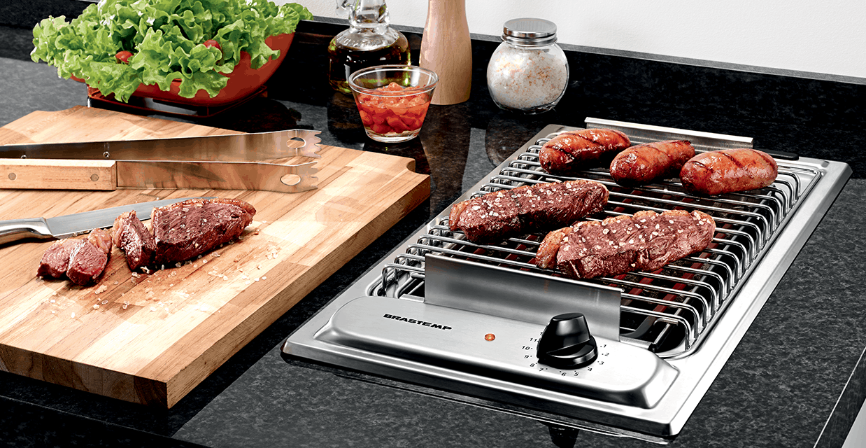 Cooktop Elétrico Brastemp com Grelha Churrasqueira Inox