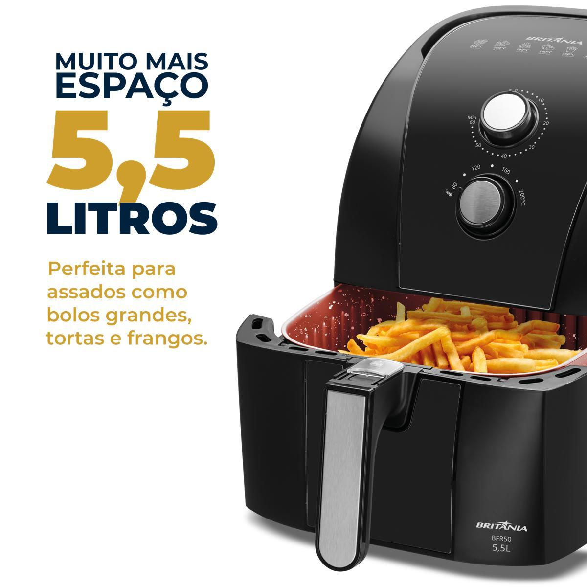 Air Fryer Britânia BFR50 5,5L Antiaderente Redstone 1500W