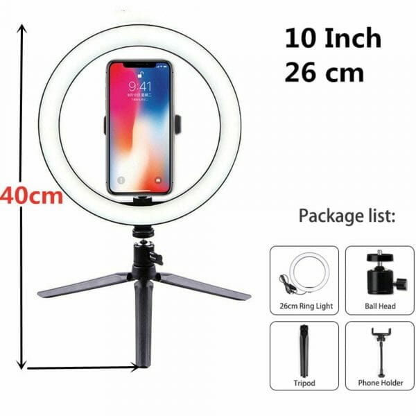Anel de Luz LED Profissional (Ring Light) com Tripé e Suporte para Celular - Iluminação Perfeita para Vídeos e Fotos