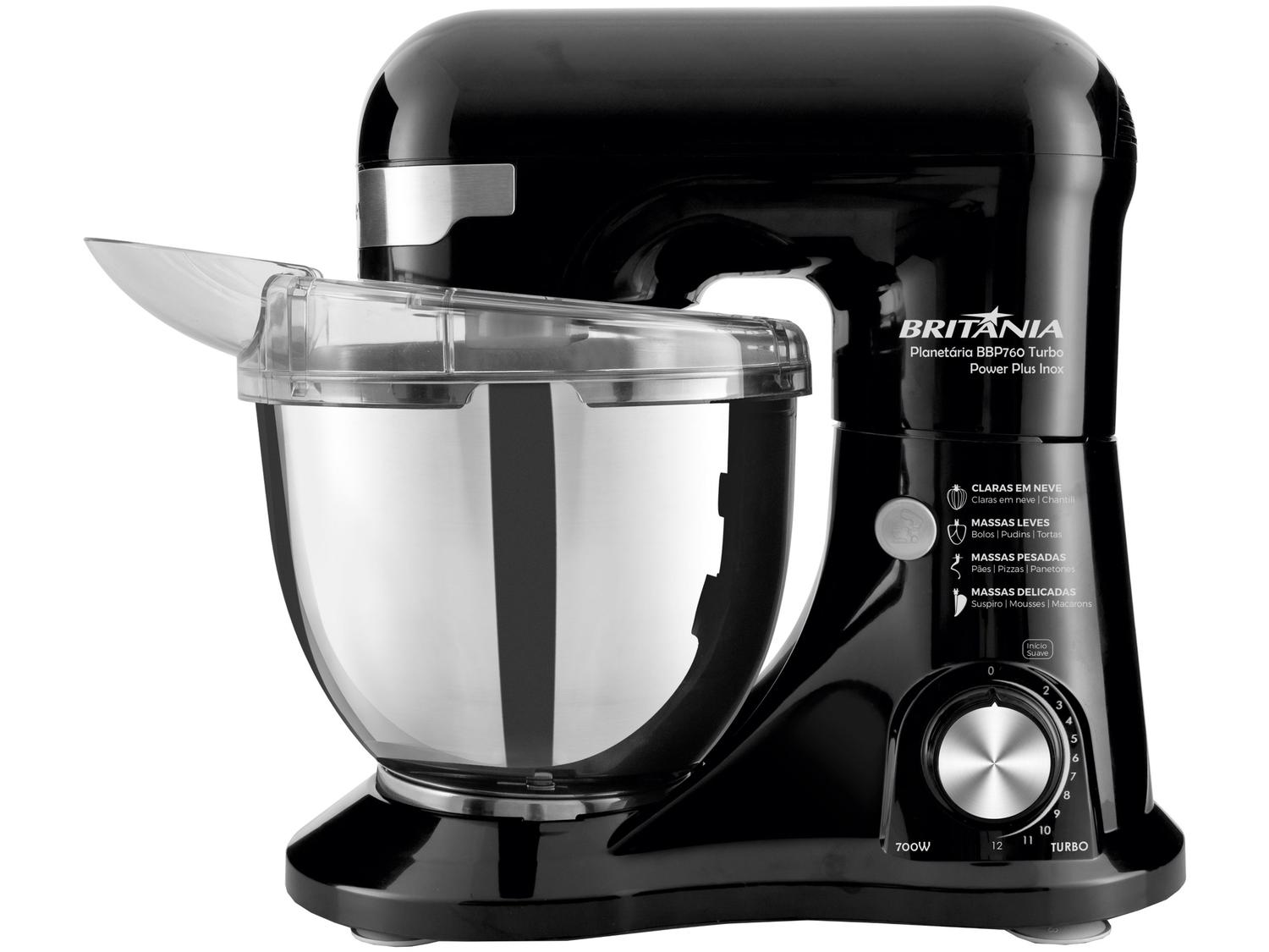 Batedeira Planetária Britânia BBP760P Power Plus Turbo 700W