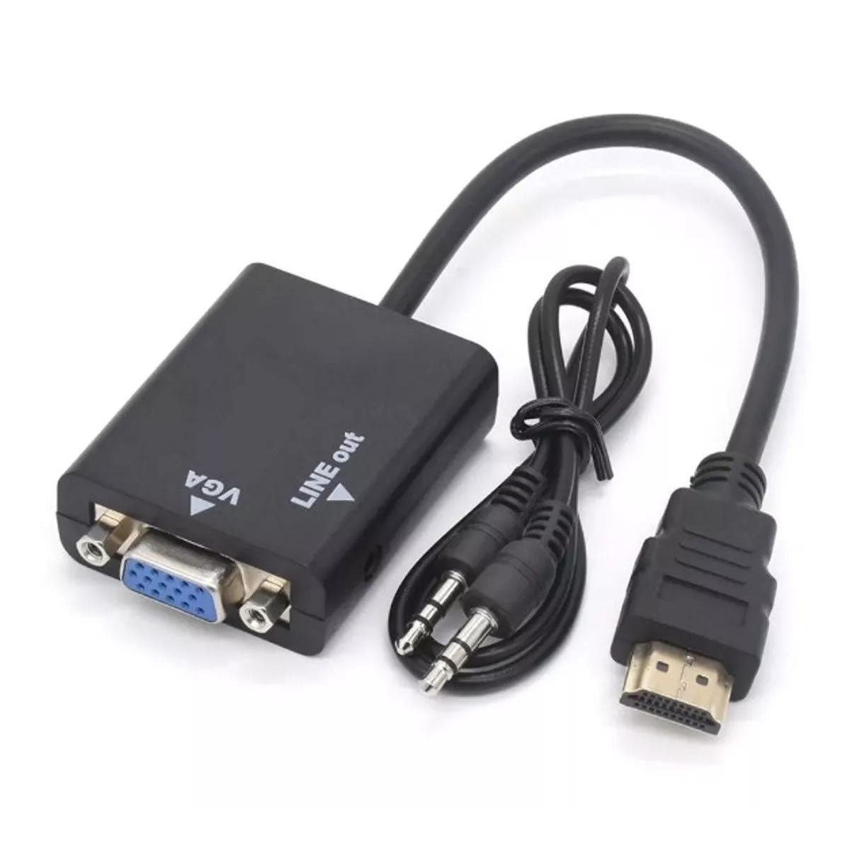 Adaptador Conversor HDMI para VGA Multilaser WI293 com Saída de Áudio - Conectividade Essencial