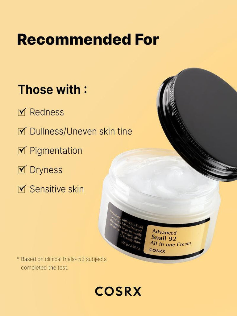 COSRX Advanced Snail 92 All in One Cream - Creme Hidratante Multitarefas com Mucin de Caracol