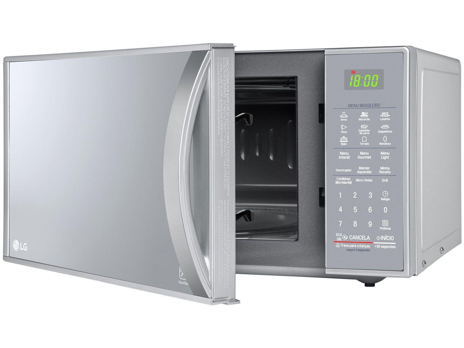Micro-ondas LG Grill 30L Prata MH7093BR