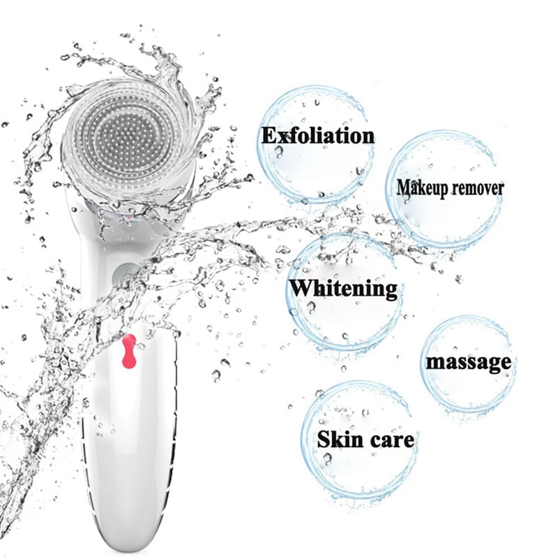 Escova de Limpeza Facial Vibratória de Silicone - Limpeza Profunda e Massagem Antienvelhecimento