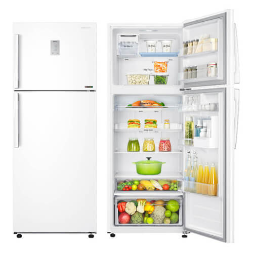 Geladeira Samsung Evolution Duplex RT46 com POWERvolt Inverter 460L Inox Look