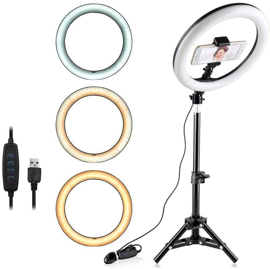 Anel de Luz LED Profissional (Ring Light) com Tripé e Suporte para Celular - Iluminação Perfeita para Vídeos e Fotos