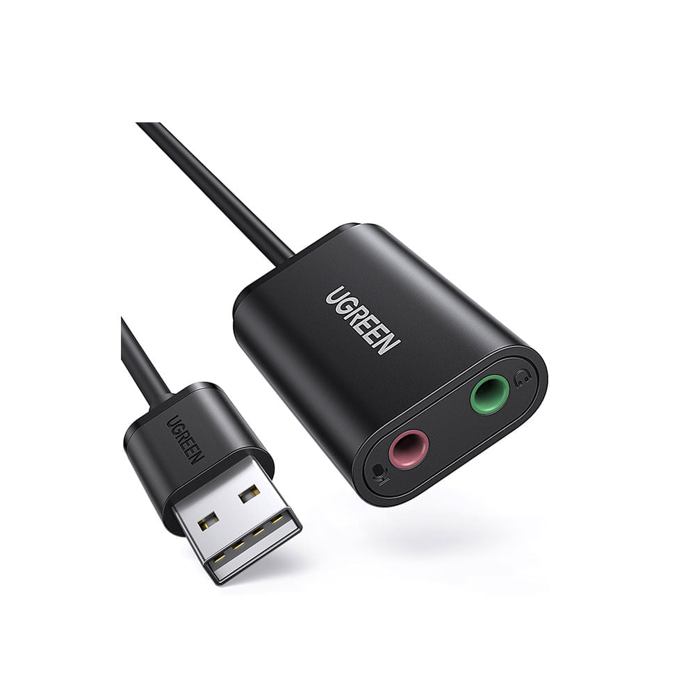 Adaptador de Áudio USB para P2 (Fone e Microfone) - Placa de Som Externa