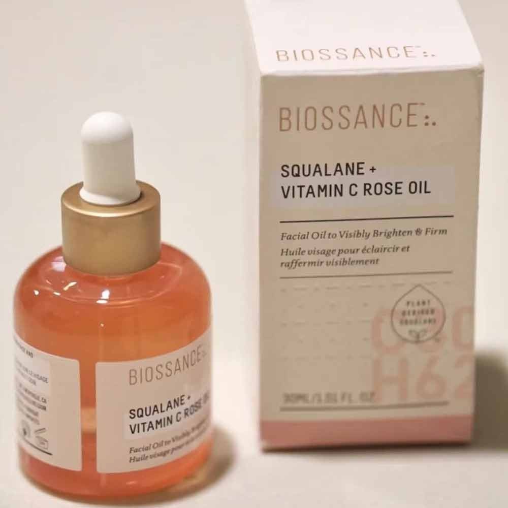 Biossance Squalane + Vitamin C Rose Oil - Óleo Facial Iluminador e Firmador